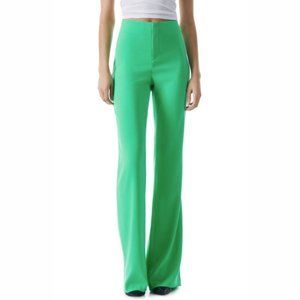 Alice + Olivia Teeny Flare Pants in Garden Green - Size 10